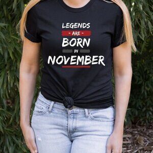 November Birthday Legends Are Born Retro Graphic T-Shirt